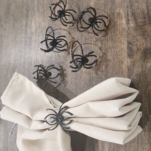 Black Spider Napkin Rings